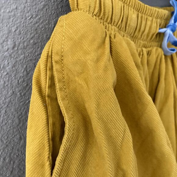 Mini Boden Corduroy Twirl Skirt - Floral Lined - Mustard Yellow - 5-6 - Picture 3 of 7